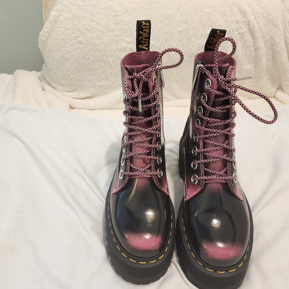 Dr. Martens Pink/Black Jadon platform boots Sz 7  NWOT